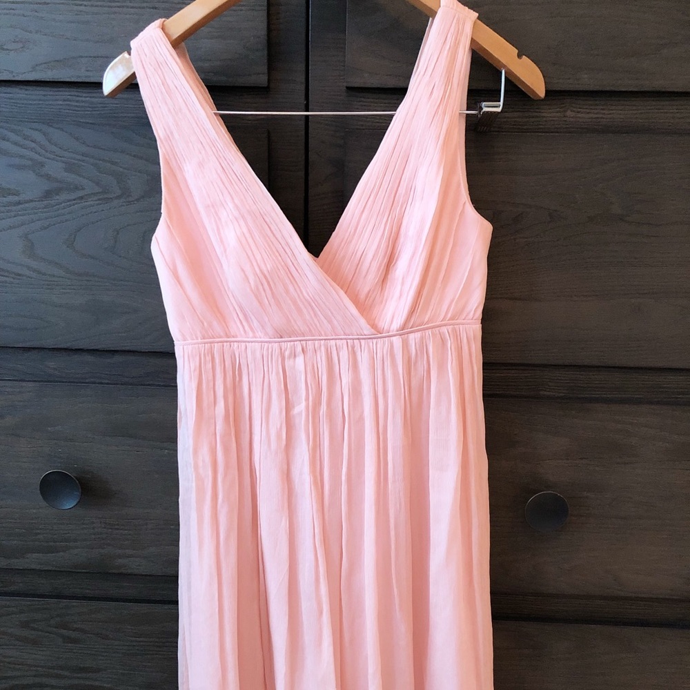 100% silk chiffon J Crew blush dress
